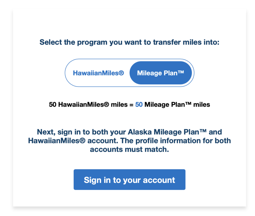 a screenshot of a mileage plan